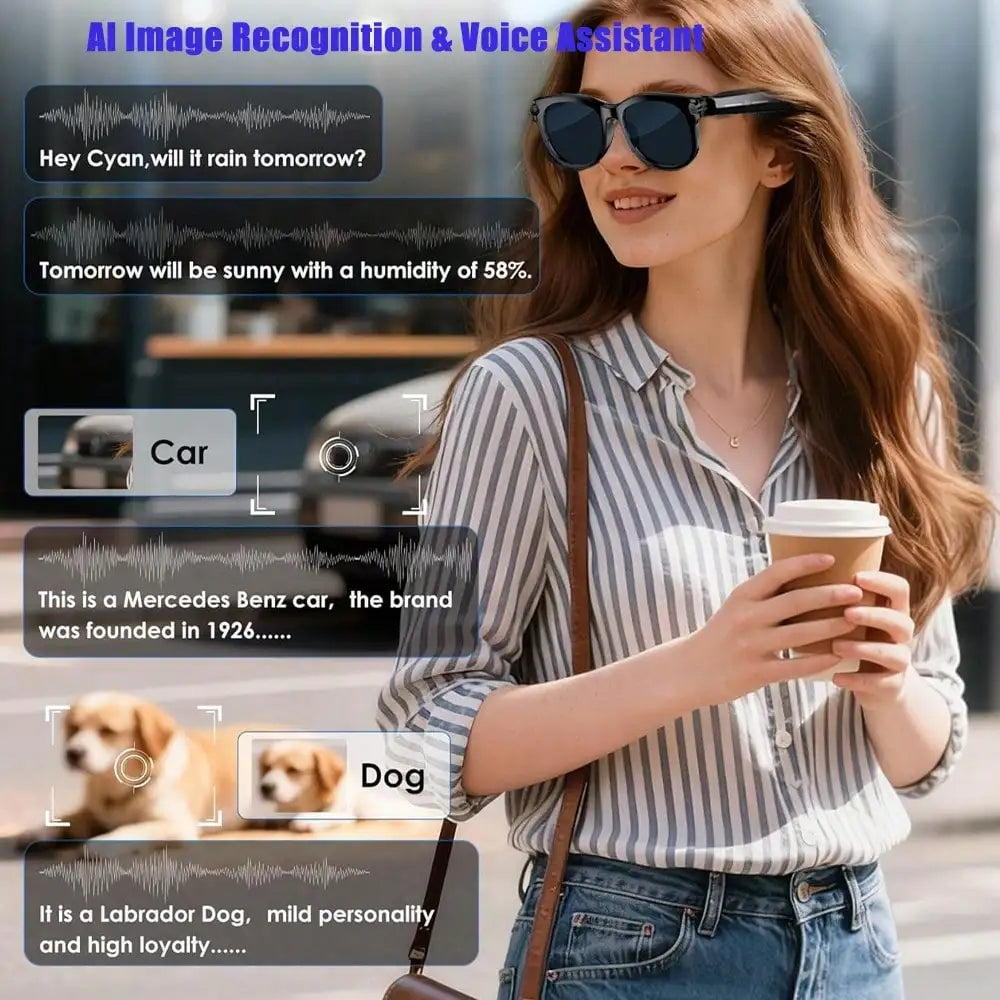SENBONO AI Smart Glasses With 2MP Camera And Translator