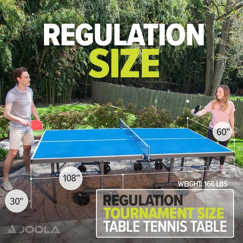 JOOLA Outdoor Ping Pong Table With Waterproof Net All Weather