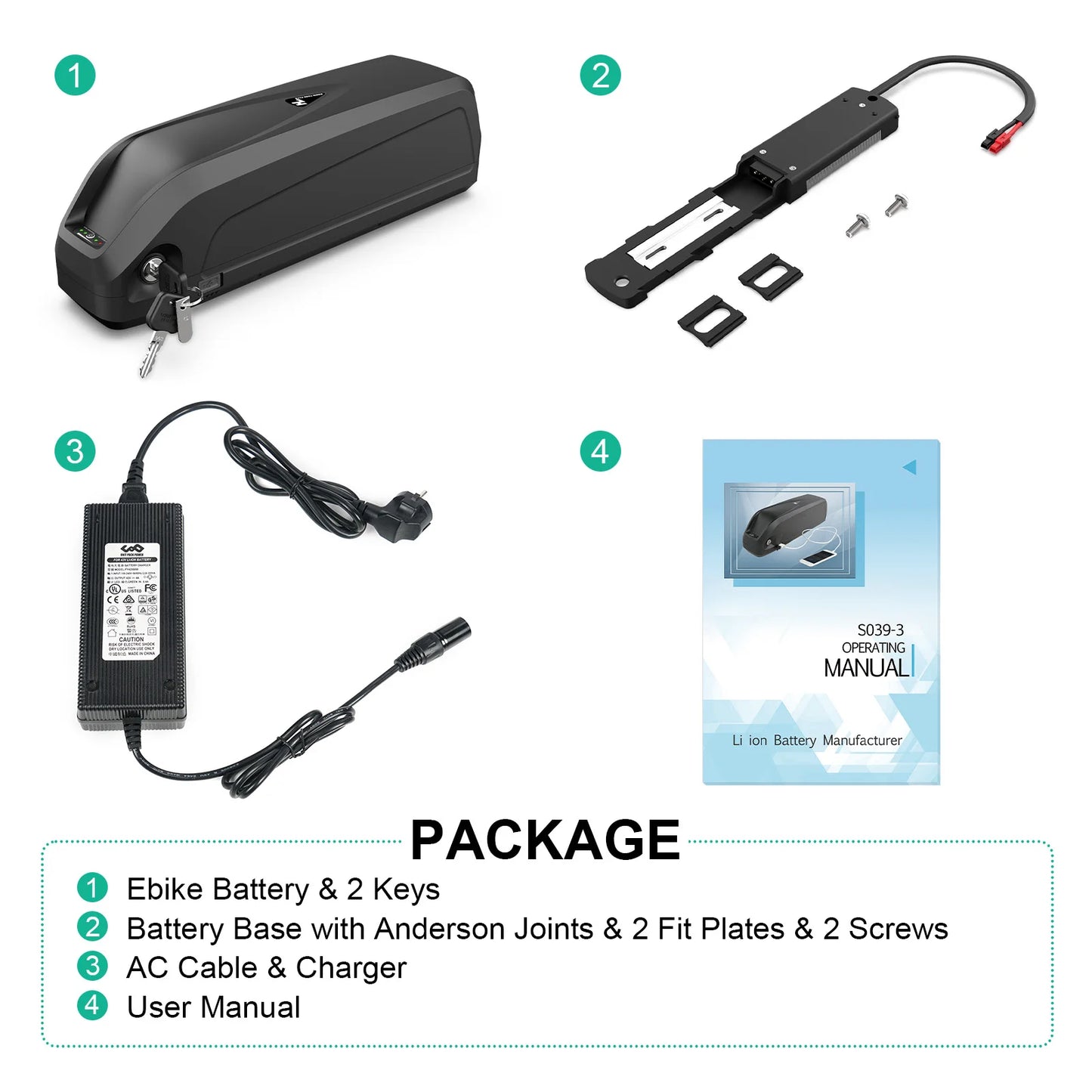 UNITPACKPOWER EBike Battery 36V 24Ah 40A BMS for Electric Bicycle