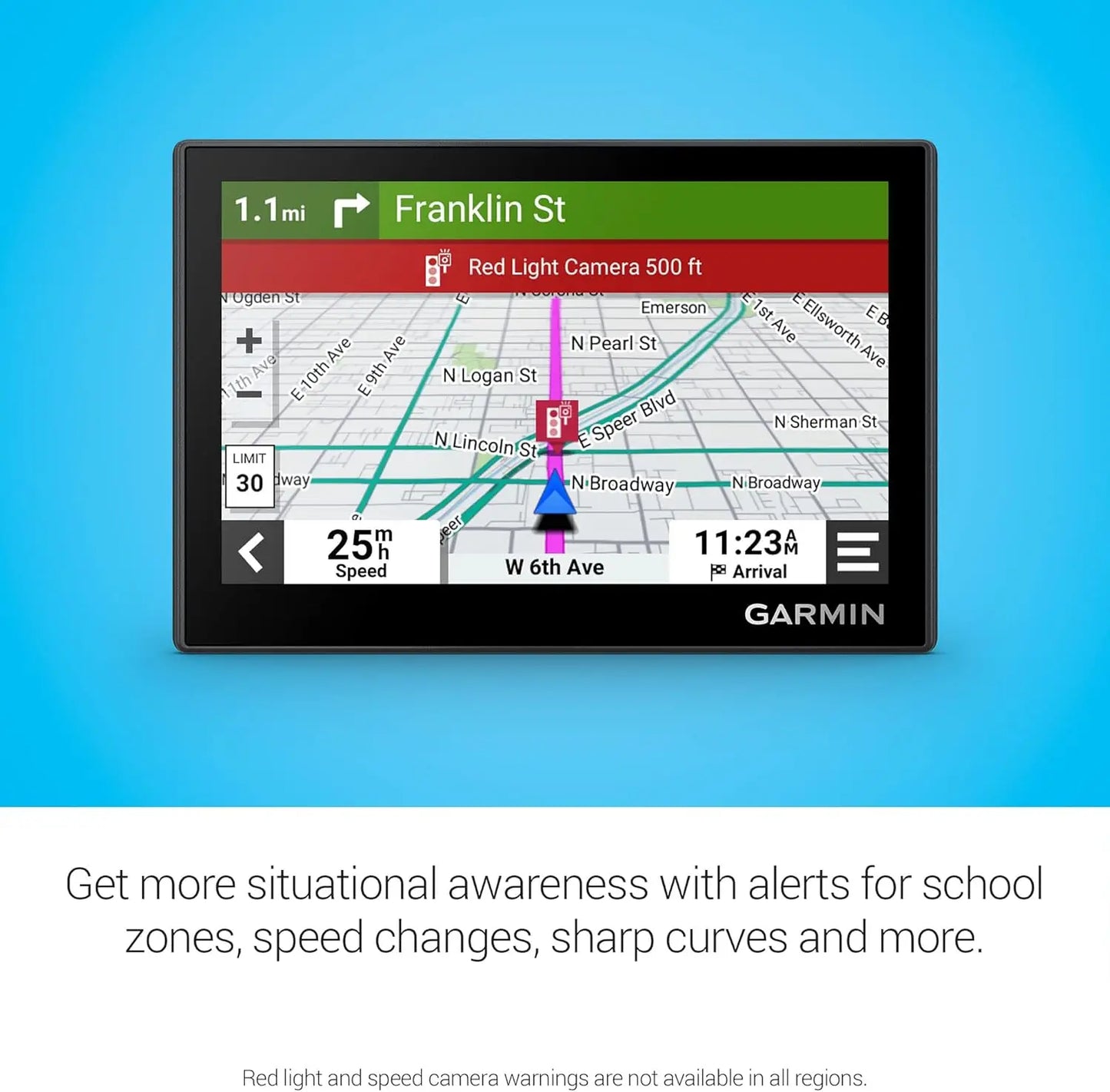 GPS Navigator With High Resolution Touchscreen And Driver Alerts