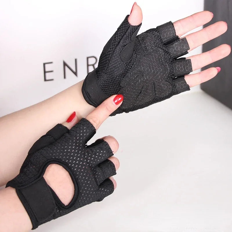 Cycling Fingerless Gloves Breathable Anti-Slip For Women And Men