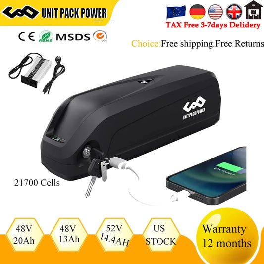 UNITPACKPOWER EBike Battery 36V 24Ah 40A BMS for Electric Bicycle