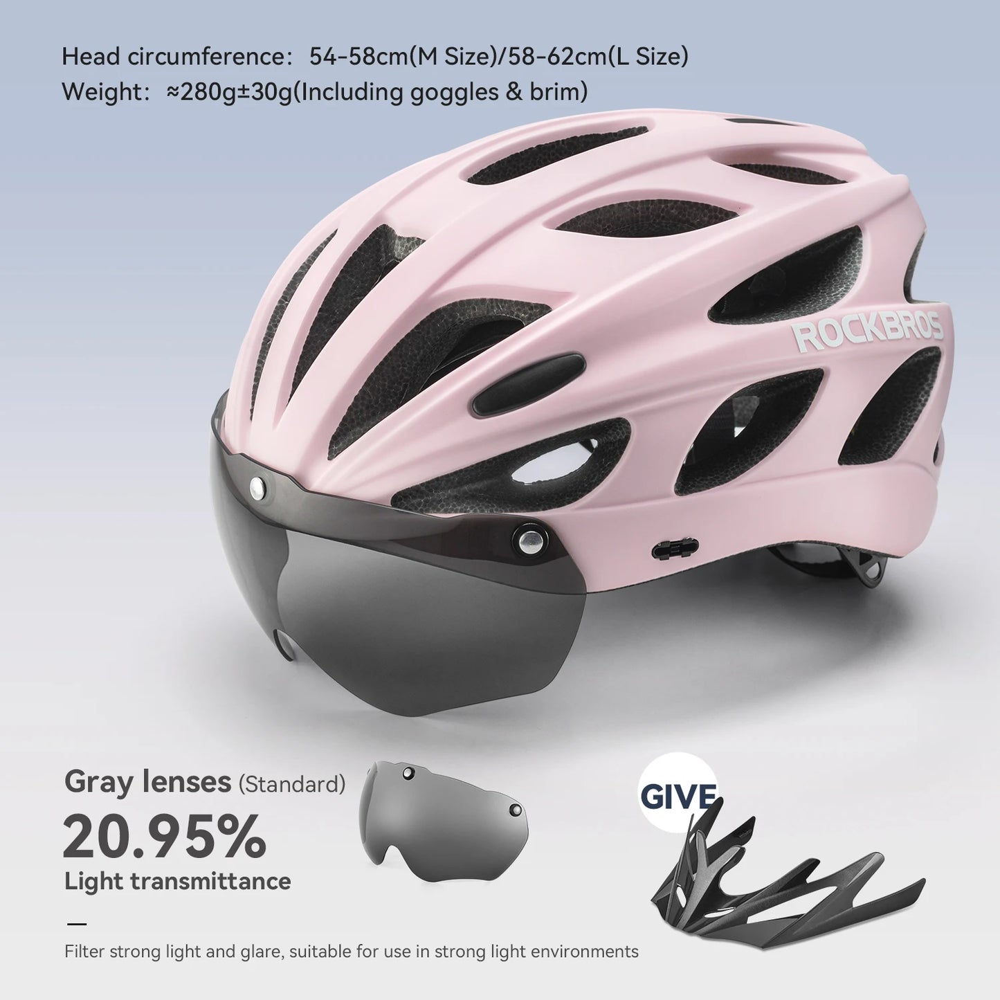 ROCKBROS Cycling Helmet With Integrated Goggles For MTB Road