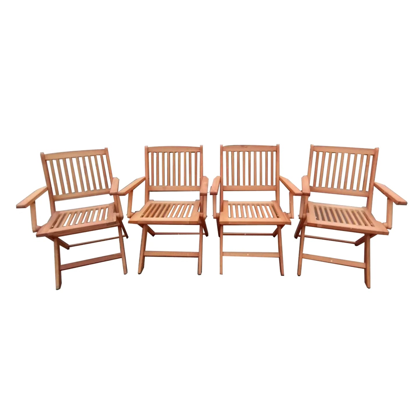 Foldable Patio Dining Set With 4 Folding Chairs Teak