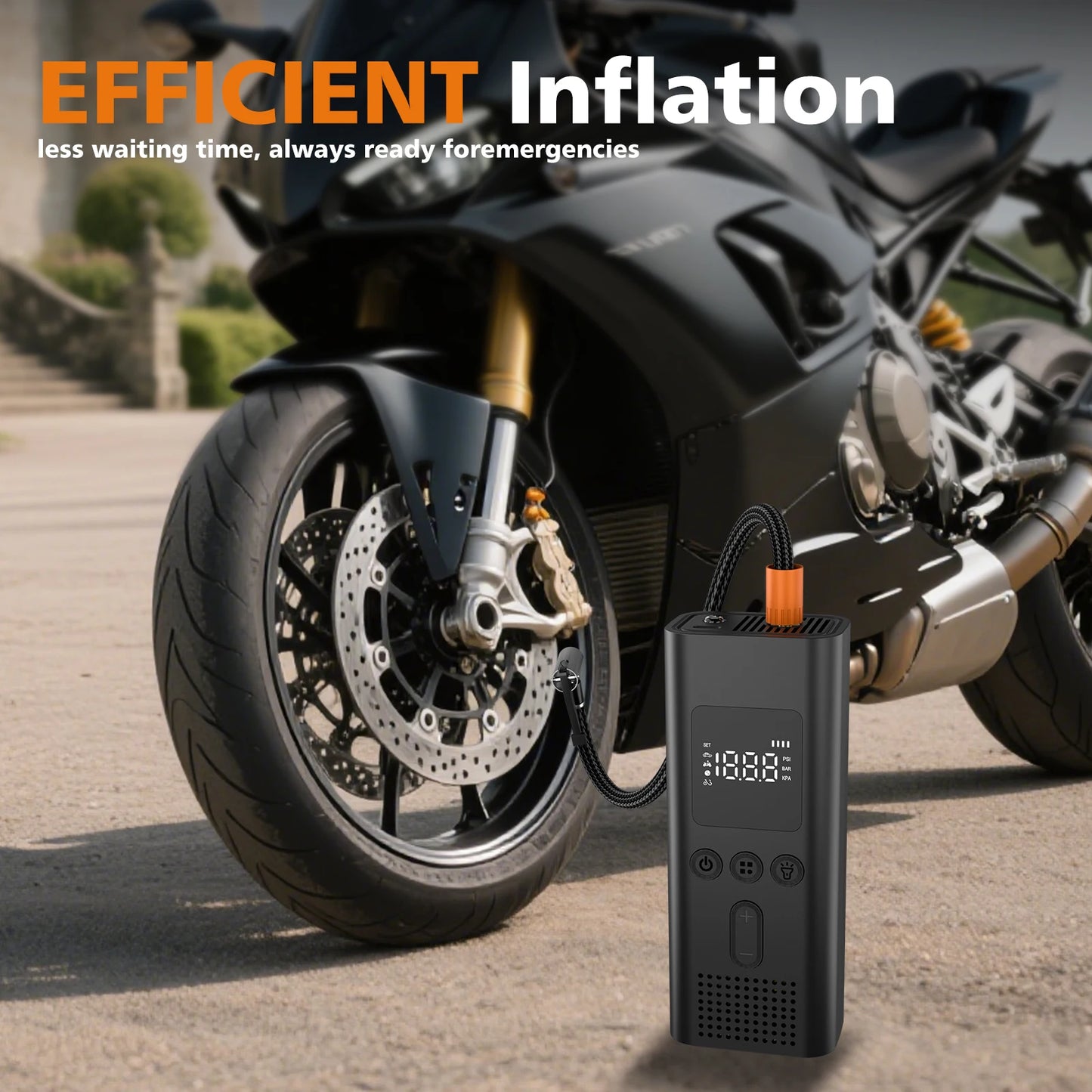 Portable Electric Bicycle Air Pump Inflator For Cycling