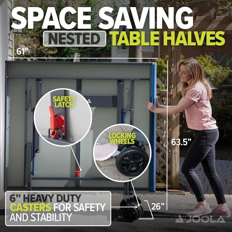 JOOLA Outdoor Ping Pong Table With Waterproof Net All Weather
