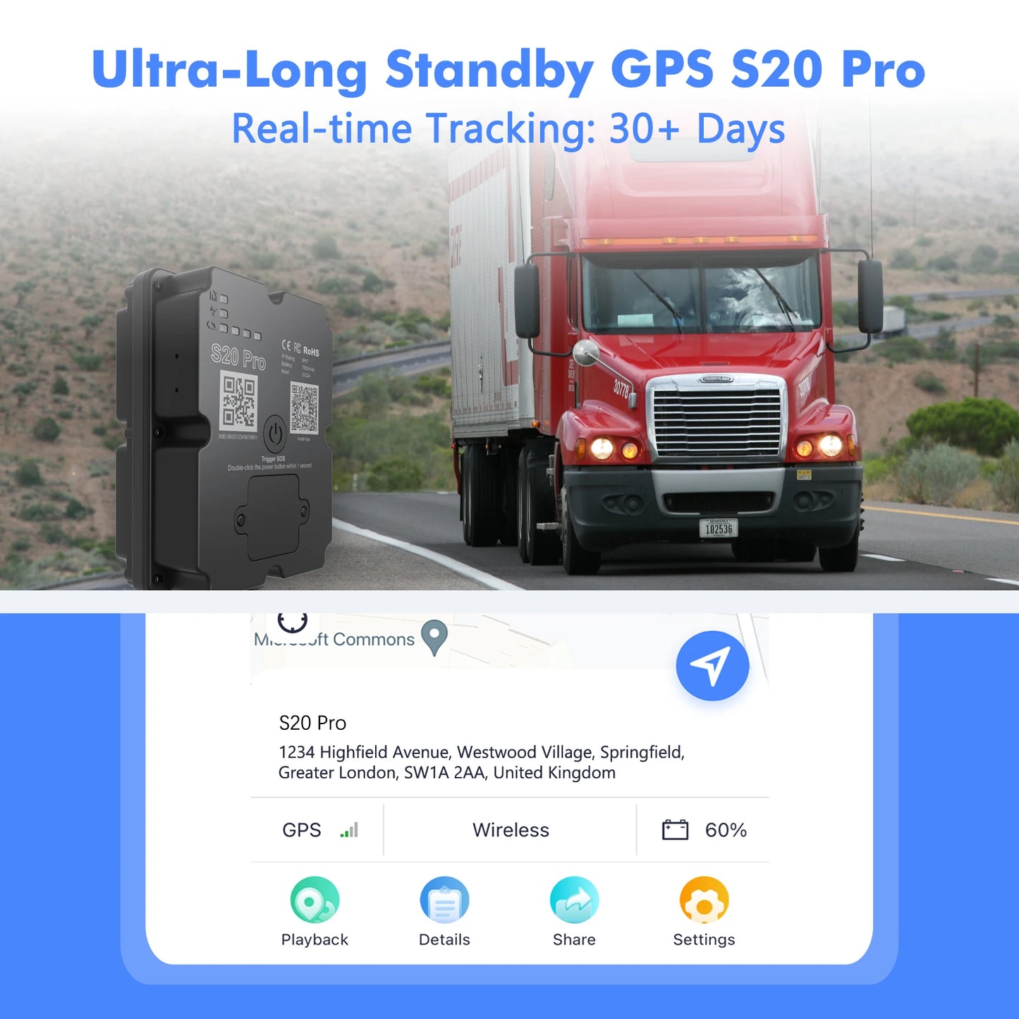 Wanwaytech 4G GPS Tracker for Cars Real Time Tracking Device