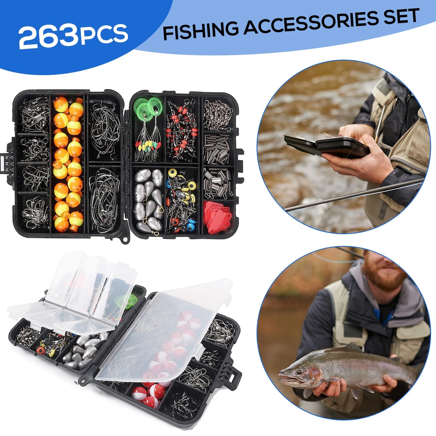 Docooler Fishing Accessories Set With Tackle Box And Tools