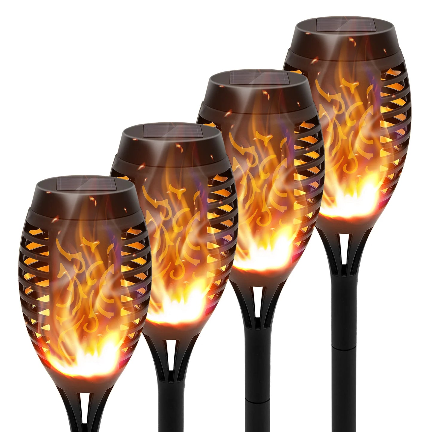 Solar Flame Torch Lights LED Flickering Outdoor Lawn And Patio Decor