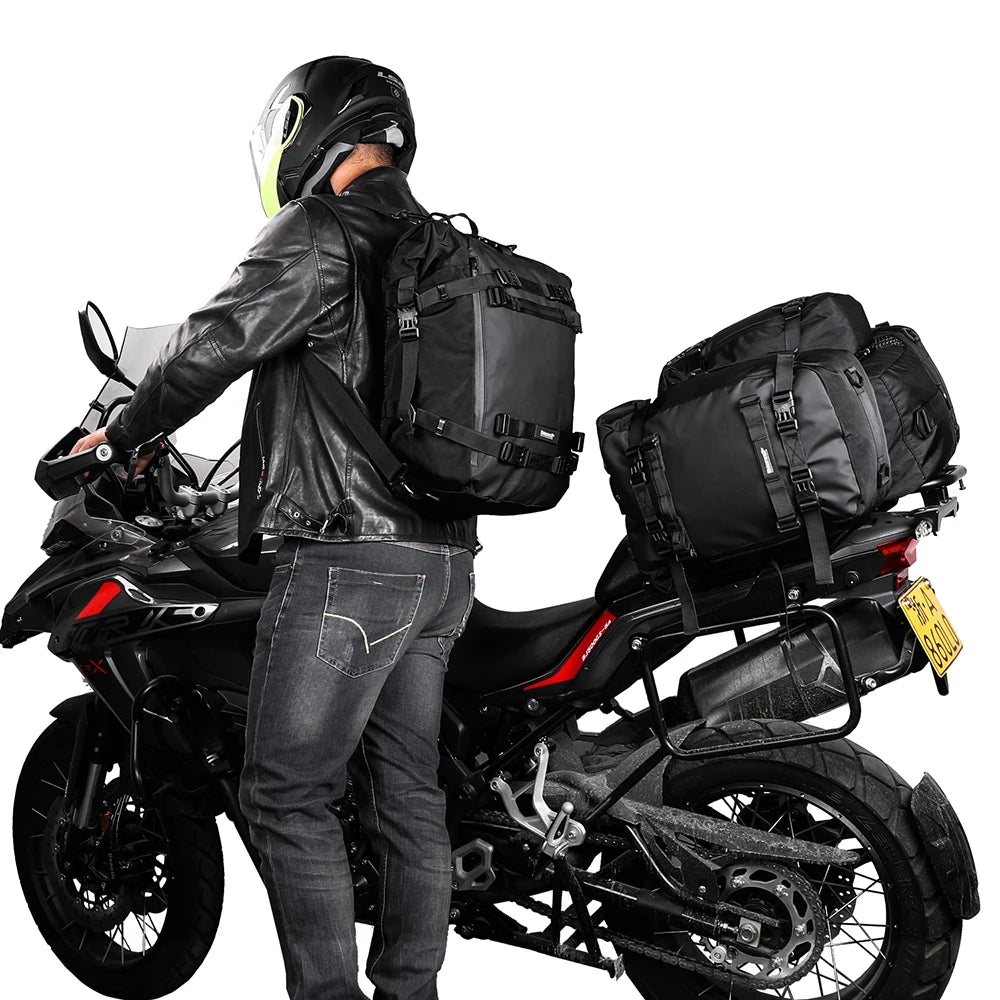 Rhinowalk Motorcycle Rear Seat Bag Waterproof Luggage Pack