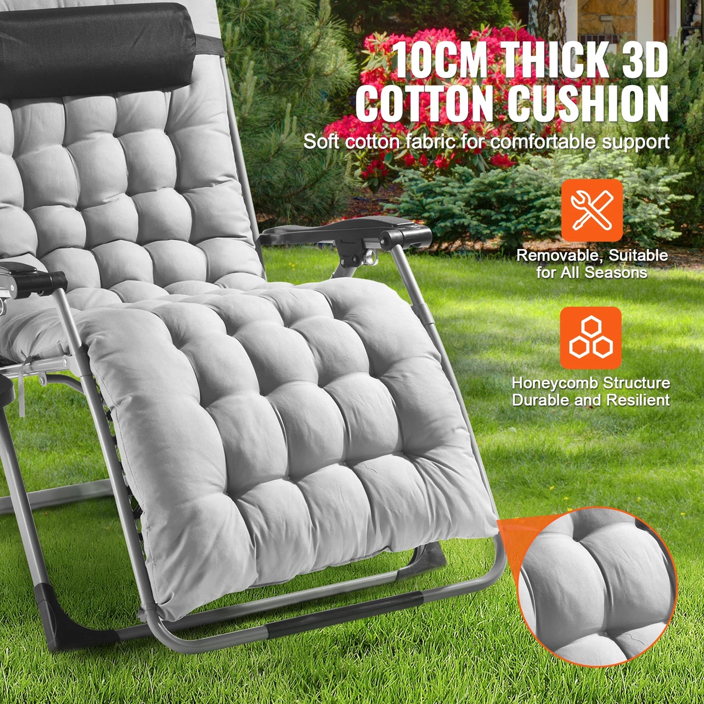 SucceBuy Zero Gravity Chair Adjustable Recline With Cupholder Cushion