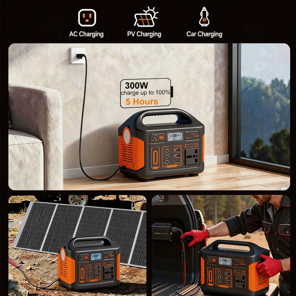 GaiaRay Portable Power Station 460.8Wh LiFePO4 110V Solar Generator