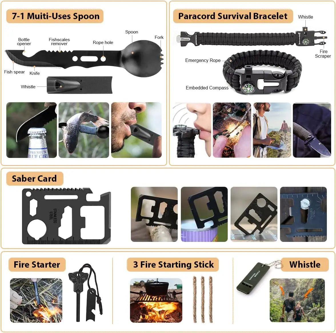 Emergency Survival Kit With First Aid Molle Bag Tent