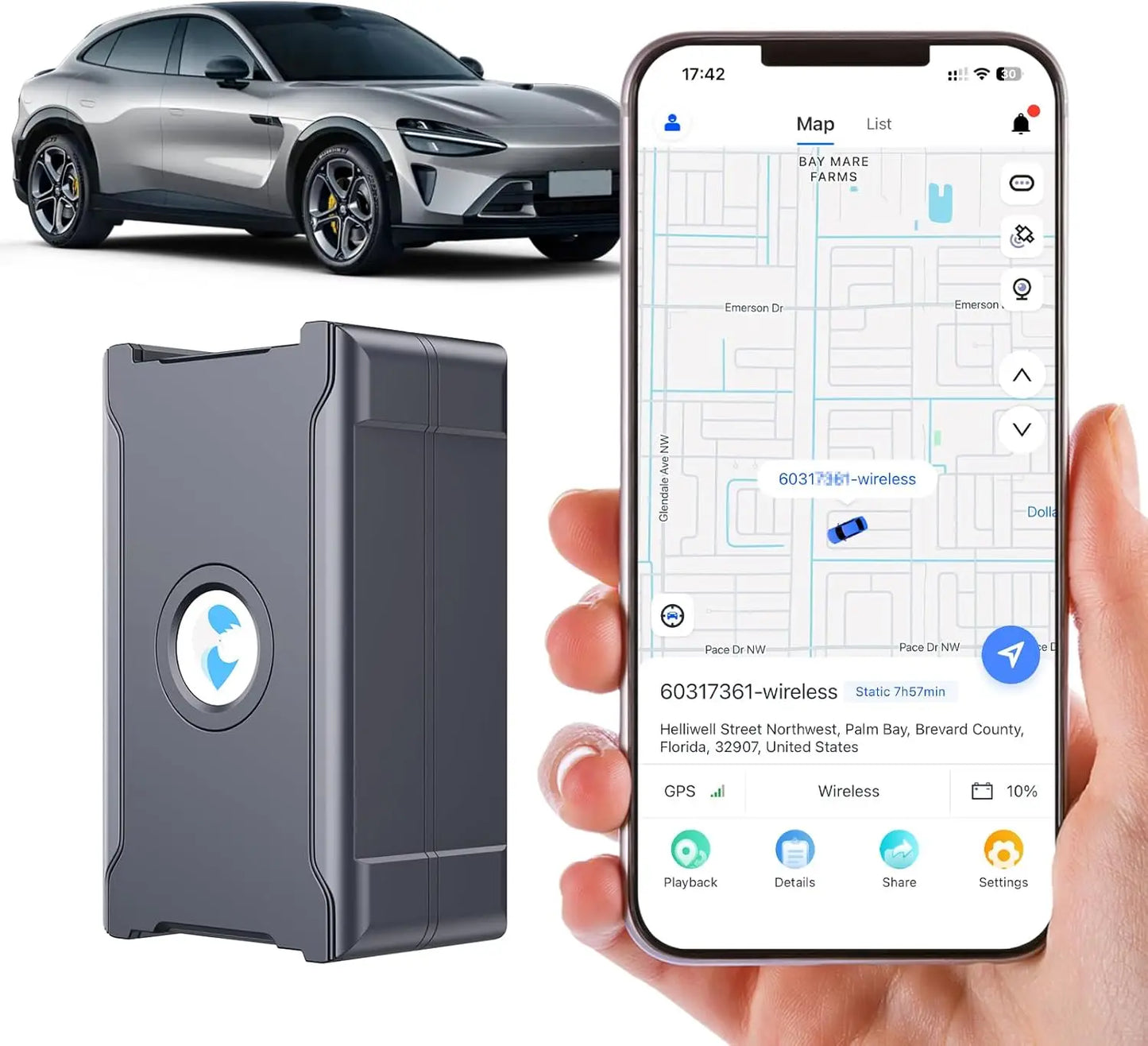 Wanwaytech 4G GPS Tracker Real-Time Car Locator Route Playback