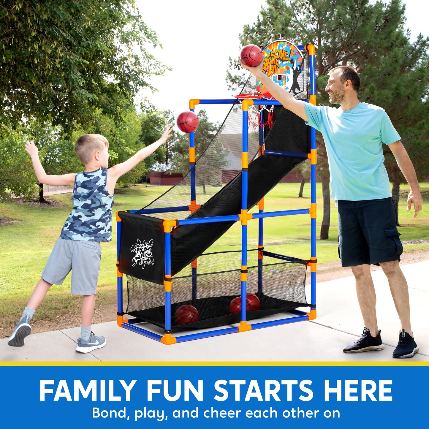 Joyfy LED Scoring Arcade Basketball Game With Four Balls And Adjustable Stand