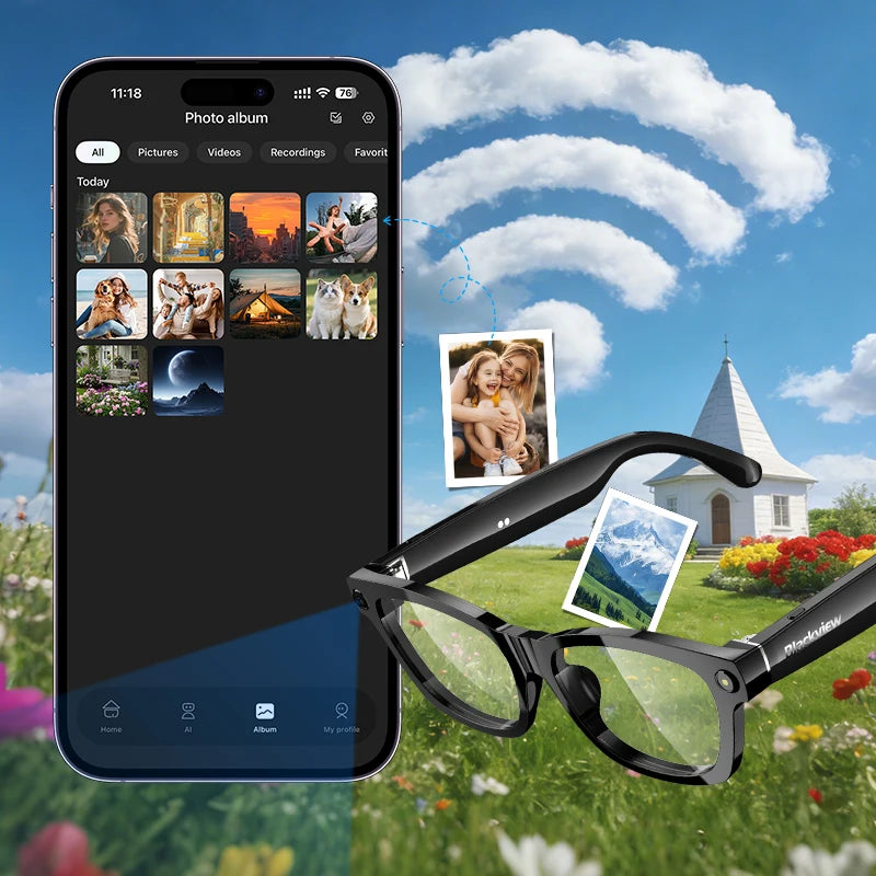 Blackview BV100 AI Smart Glasses With 2K Camera And Bluetooth