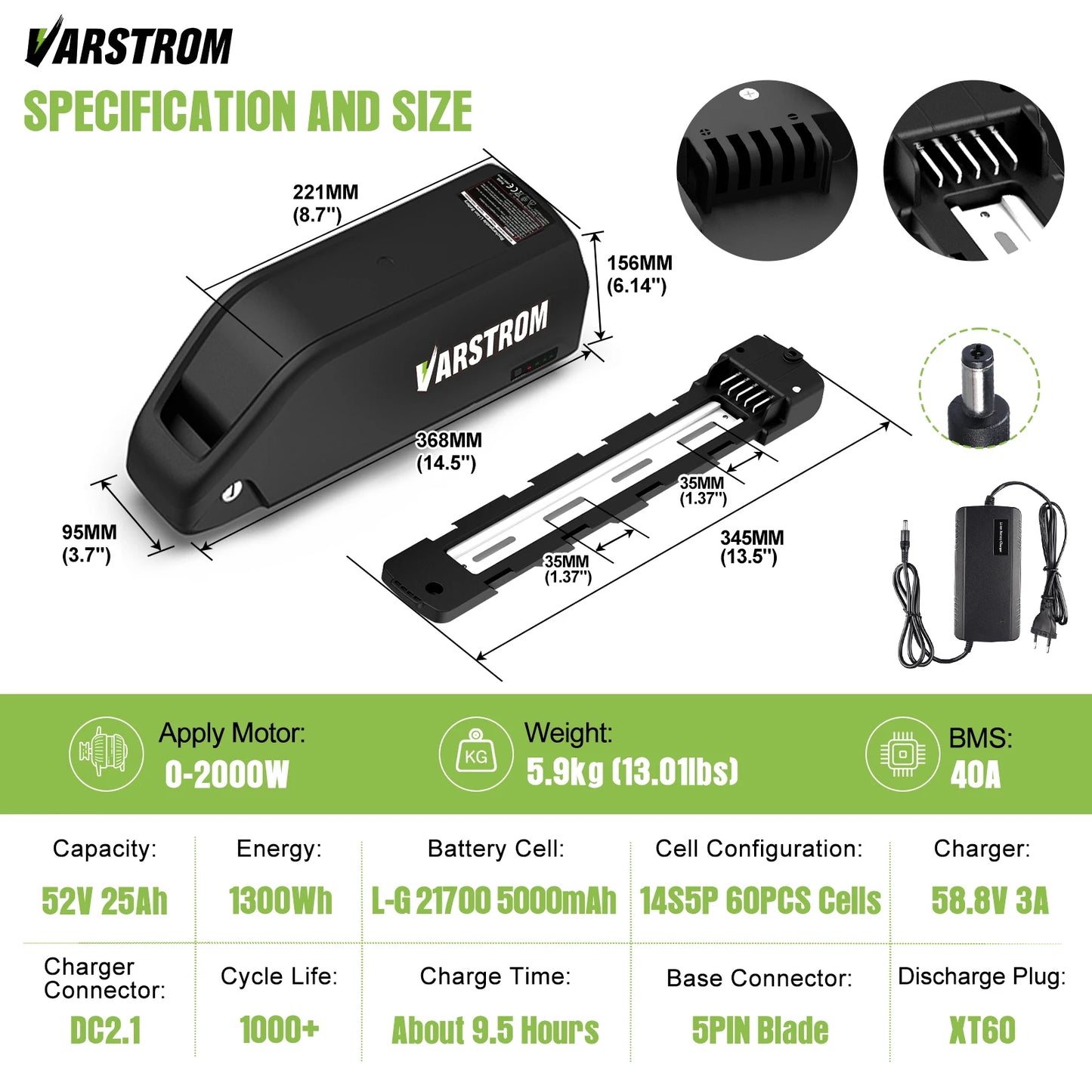 Hailong 48V Downtube Ebike Battery Pack 21700 Cells