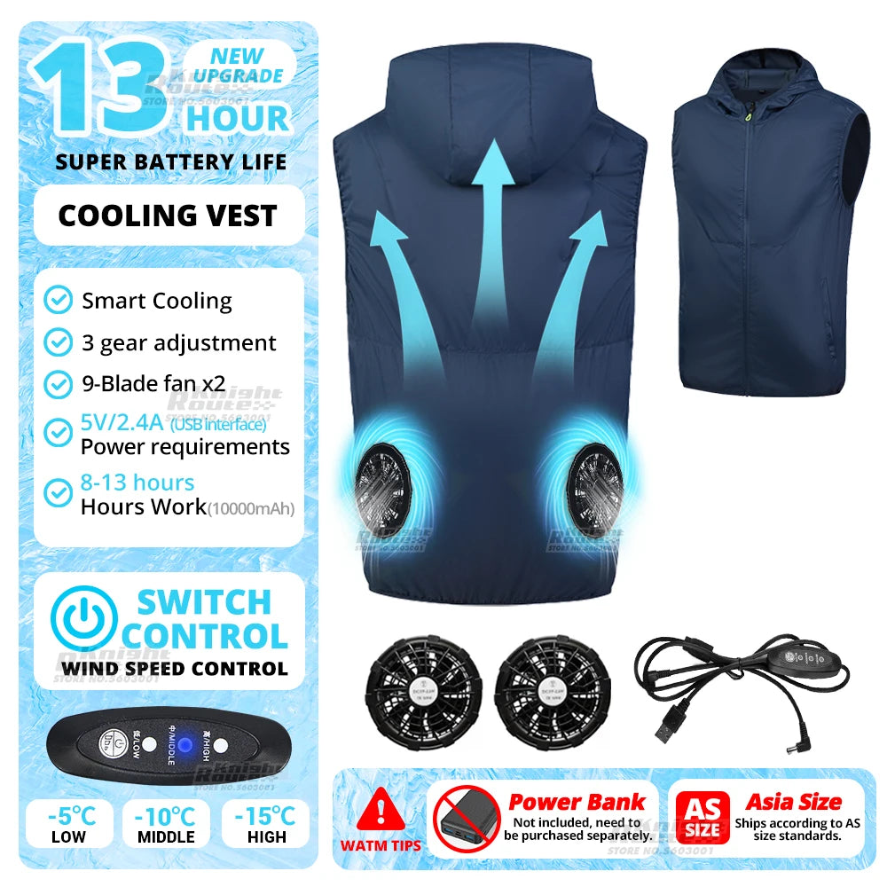 Cooling Vest Wearable Fan for High Temperature Work Outdoors